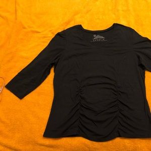 Sahalie Ruched Front Blouse with 3/4 sleeves